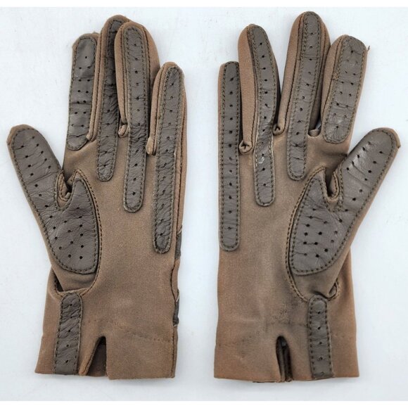 Vtg 80s Aris Isotoner Women's One Size Unlined Driving Gloves Beige - Picture 3 of 5